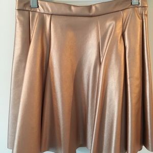 Rose gold faux leather skirt